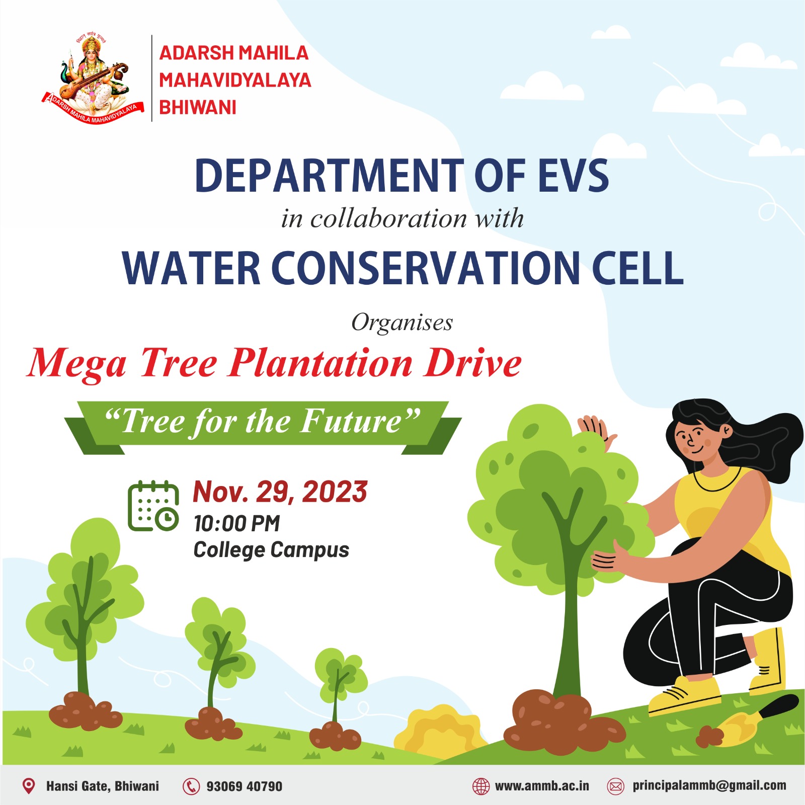 Department of EVS in collaboration with Water Conservation Cell Organises Megha Tree Plantation Drive ” Tree for the Future”