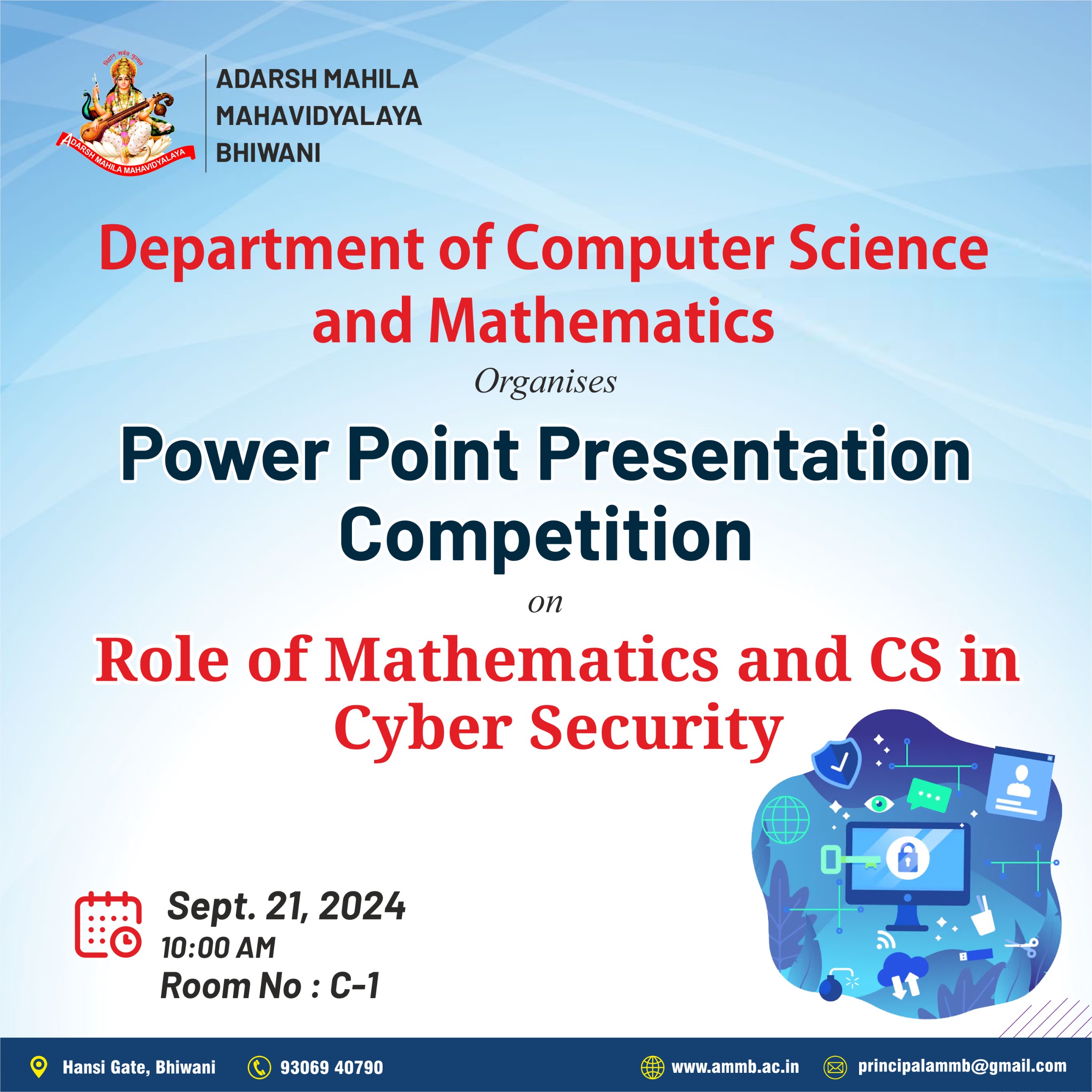 DEPARTMENT OF COMPUTER SCIENCE AND MATHEMATICS ORGANISES PPT COMPETITION