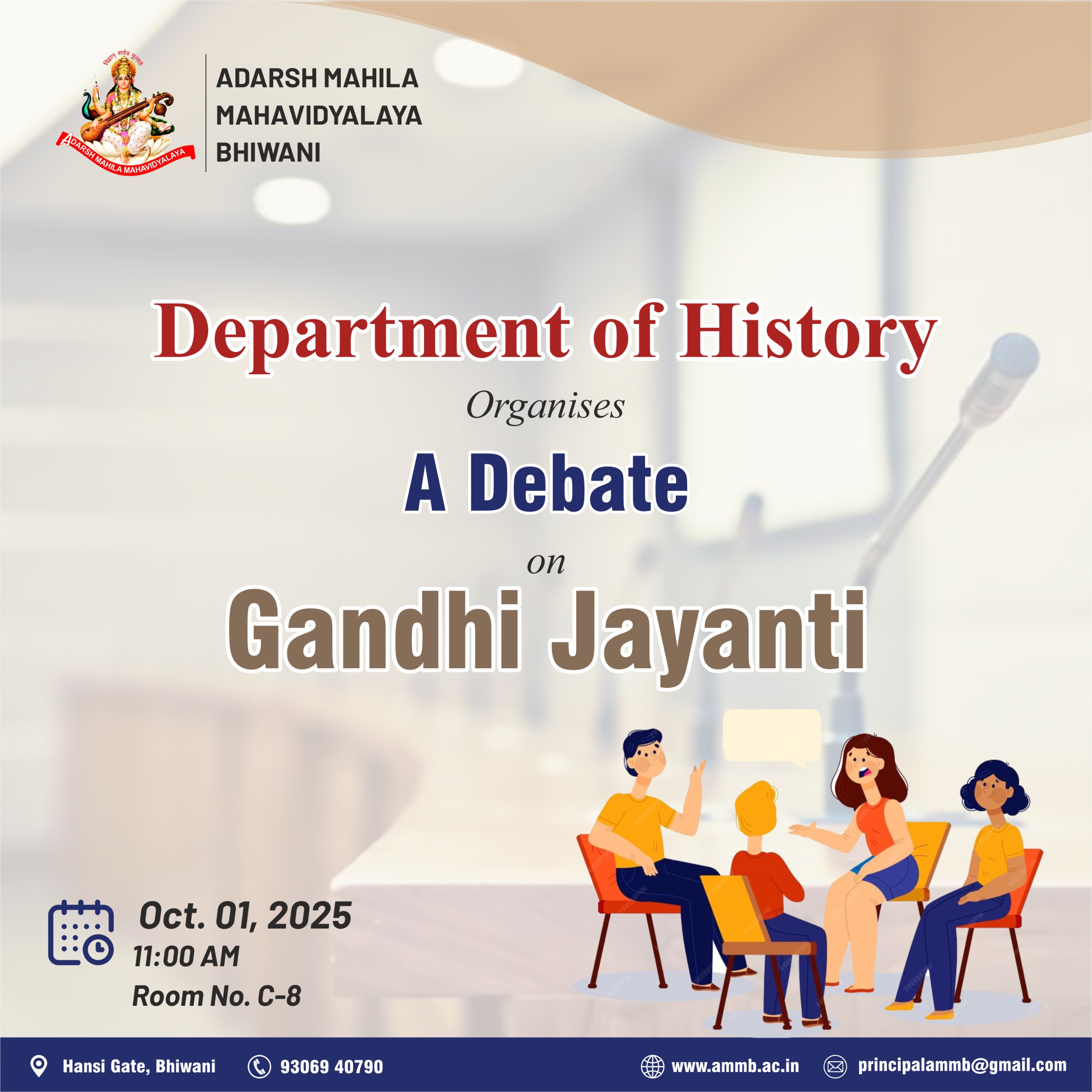 Department of History Organises A Debate on ‘Gandhi Jayanti ‘