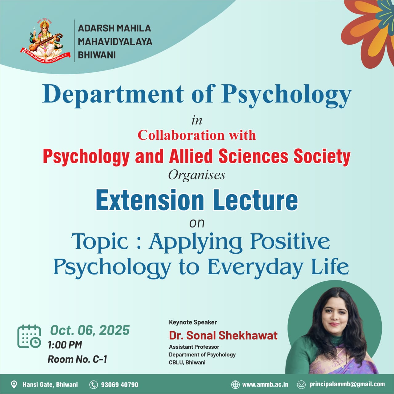Department of Psychology in corroboration with Psychology and Allied Sciences society organises Extension Lecture